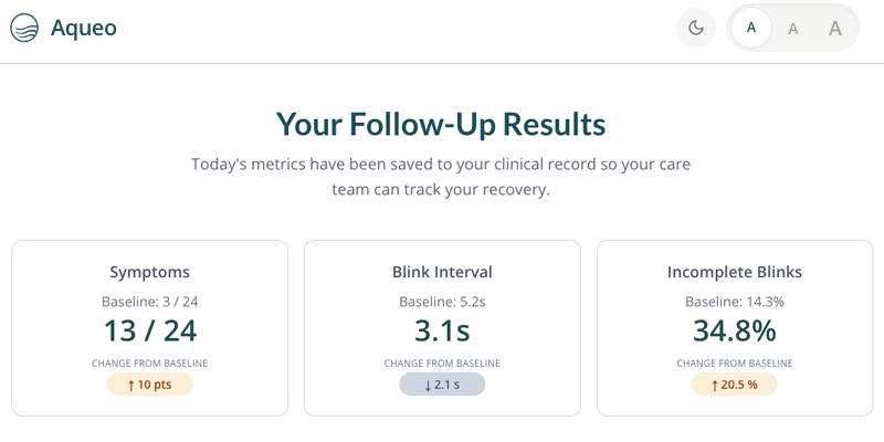 Aqueo Clinical Tracking Interface